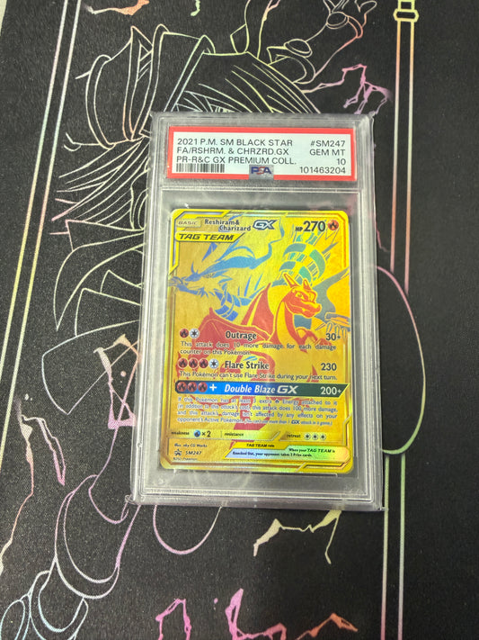 2021 Pokemon SM Promo Premium Full Art Reshiram & Charizard GX #SM247 PSA 10 GEM MINT